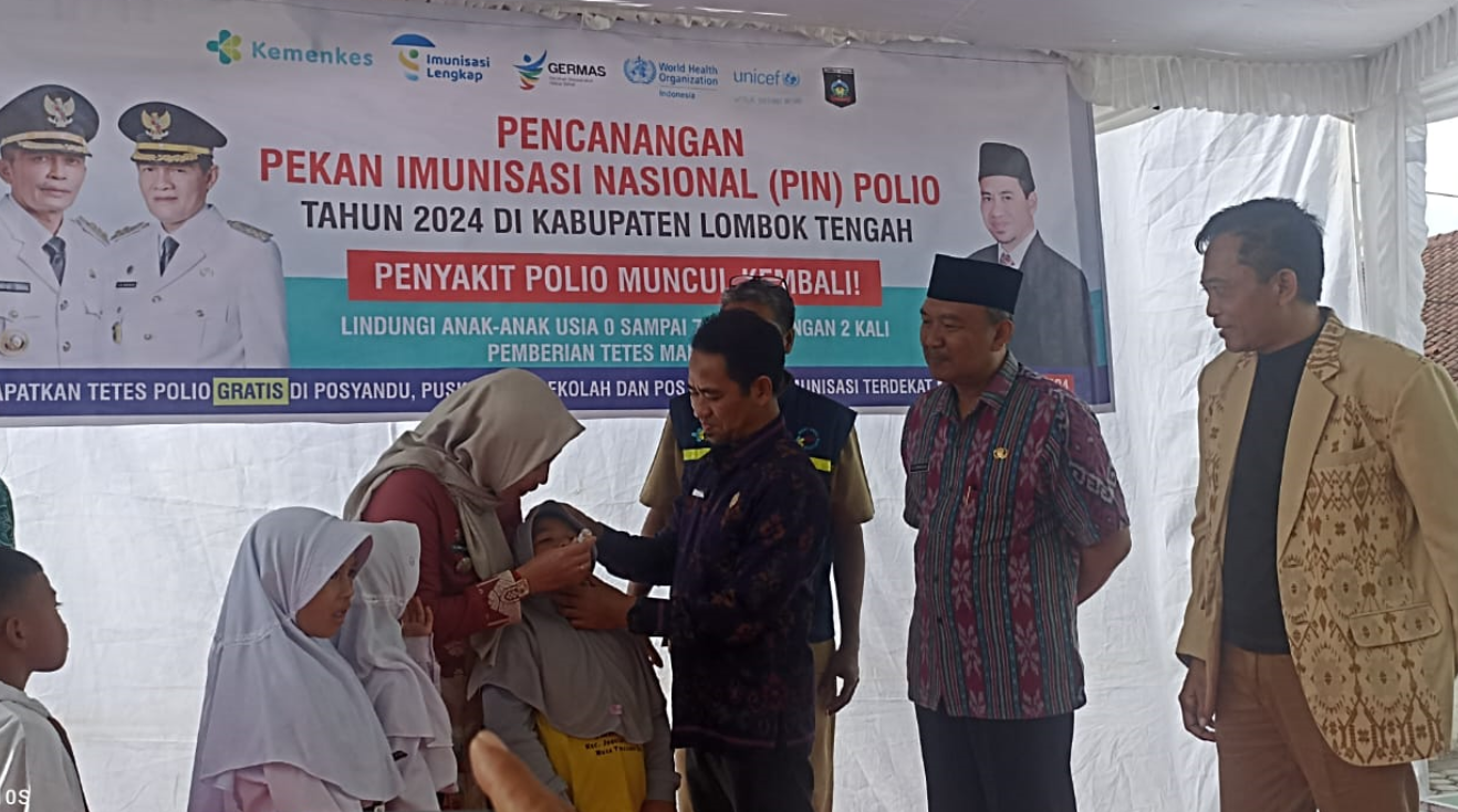 Hari Pertama Pelaksanaan Pekan Imunasi Nasional (PIN) Polio 2024 di Kabupaten Lombok Tengah